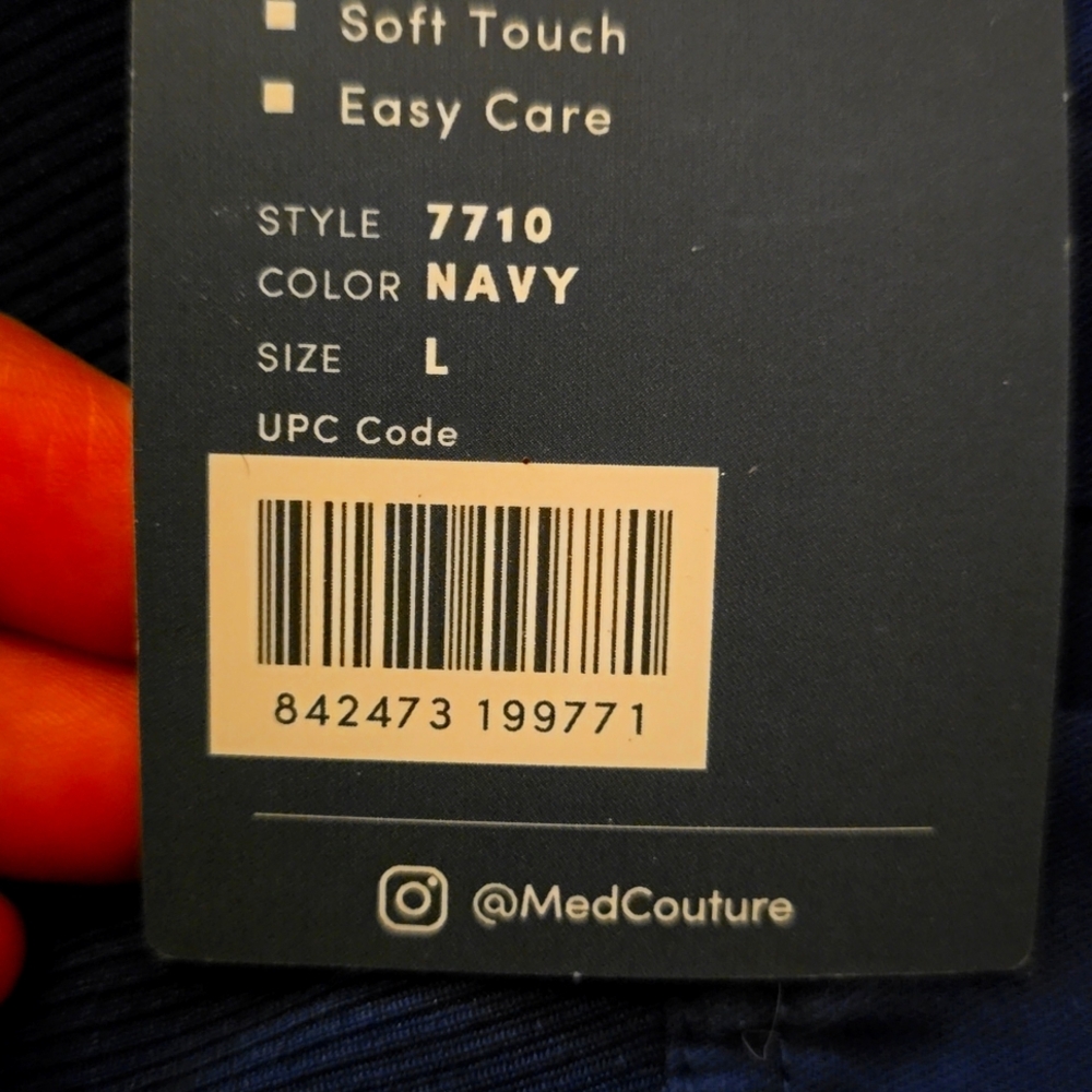 Med Couture size LARGE Navy Blue in color